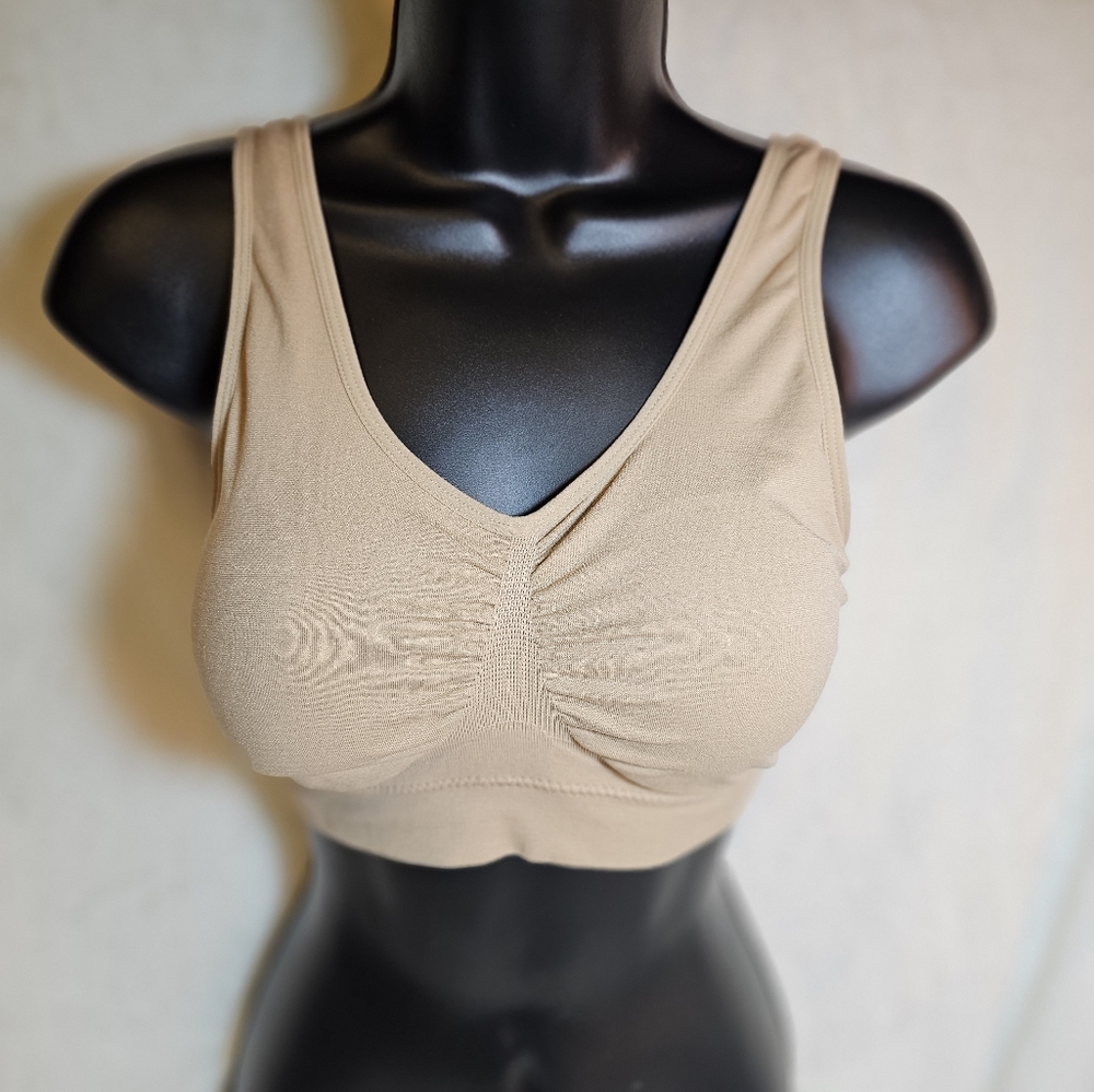 3 Sports Bras Size L Genie Cool Bras colors Voilet and Beige and 🖤🩶